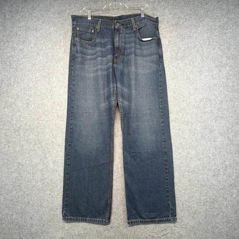 Levis 569 Jeans Mens 36x32 (Fits 36x30) Blue Loose Straight Baggy Denim Pants